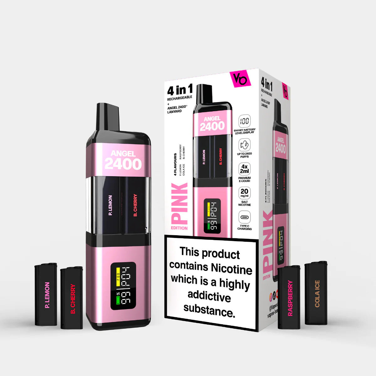 Angel Vape 2400 Puffs -4in1- 5Pax